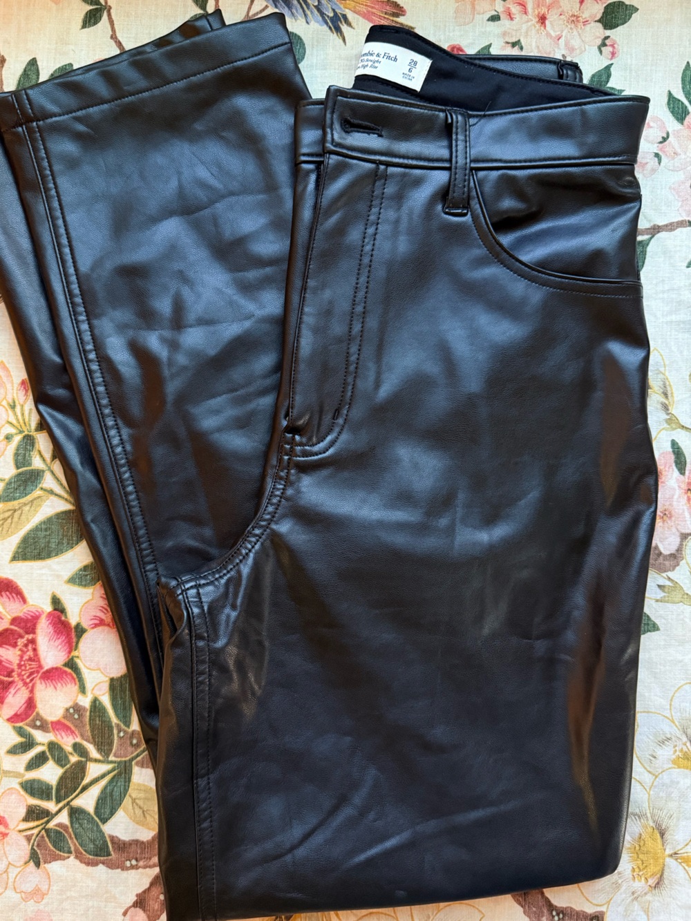 Abercrombie & Fitch Black Faux Leather Pants